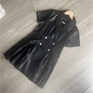 NWOT DOLCE CABO Black Vegan Leather Dress, S